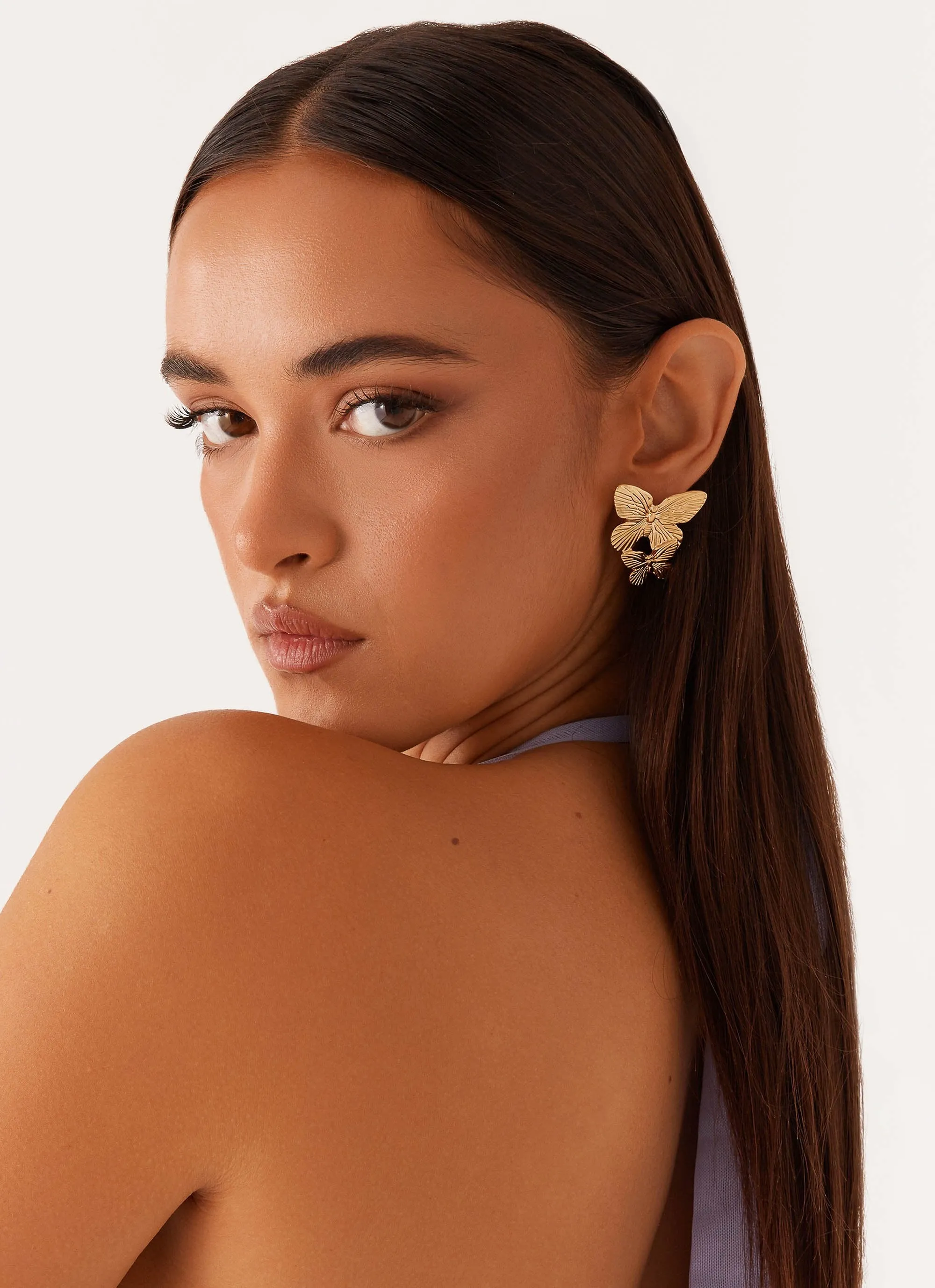 Faye Butterfly Earrings - Gold