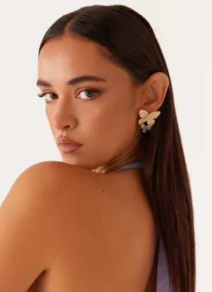 Faye Butterfly Earrings - Gold