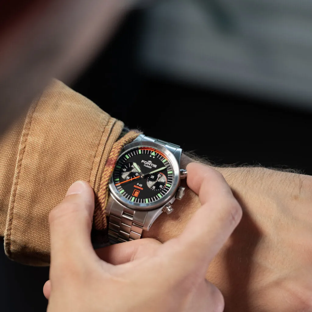 FOR Watch Flieger F-43 Bicompax Bracelet
