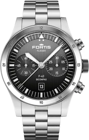 Fortis Flieger F-43 Bicompax Black