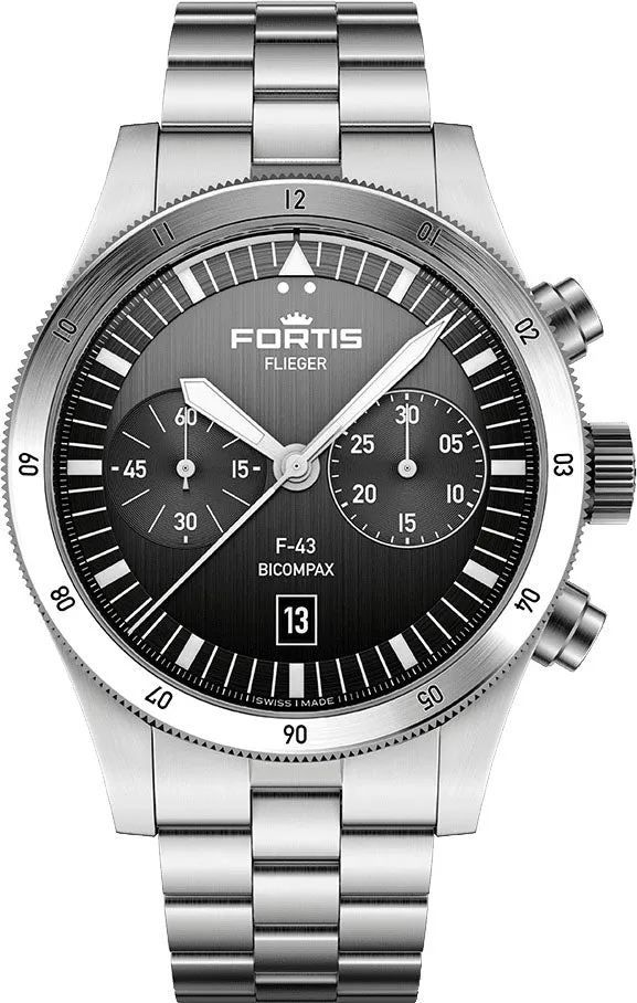 Fortis Flieger F-43 Bicompax Black