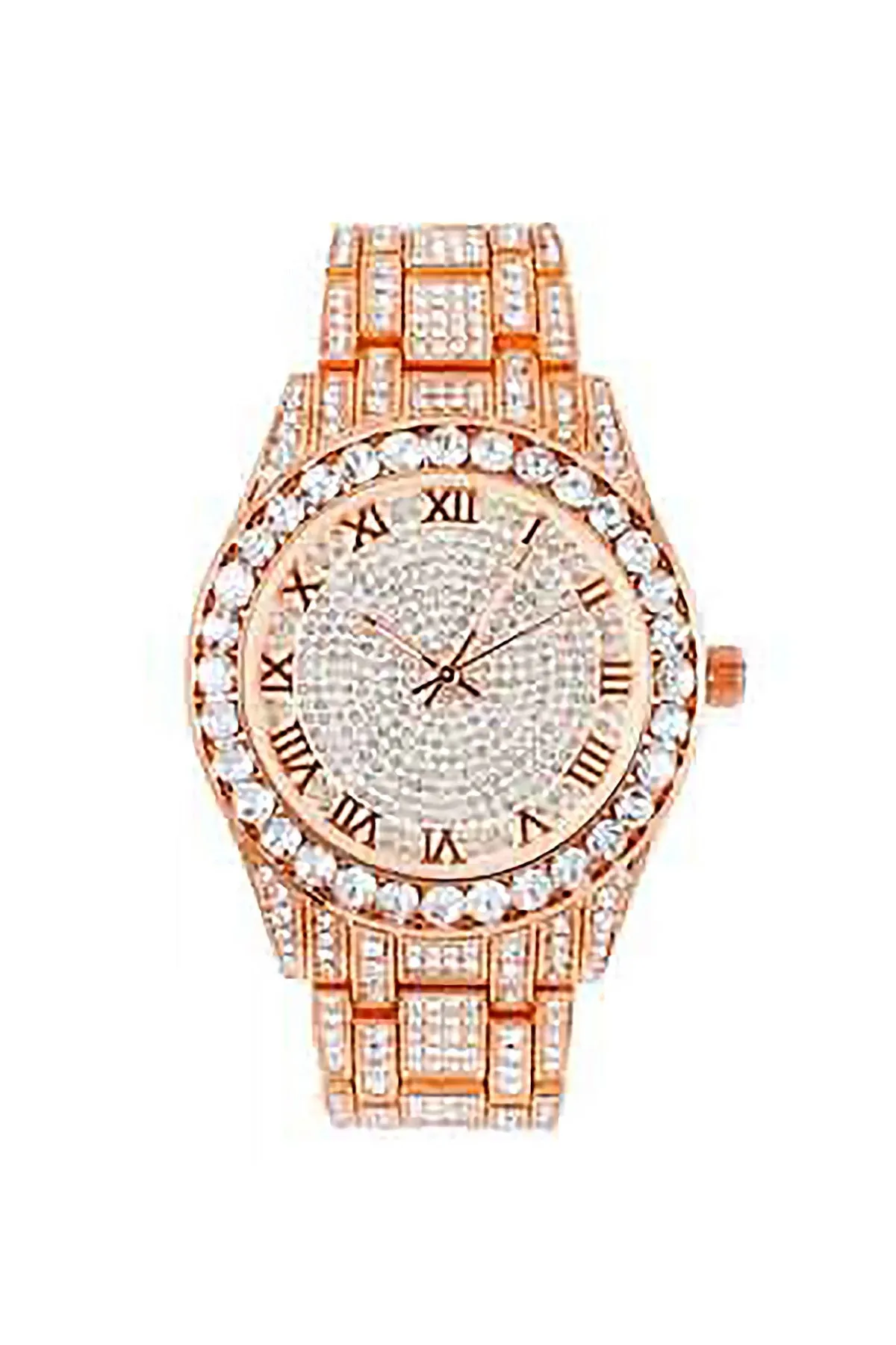 FULLY ICED OUT METAL BAND MENS WATCH