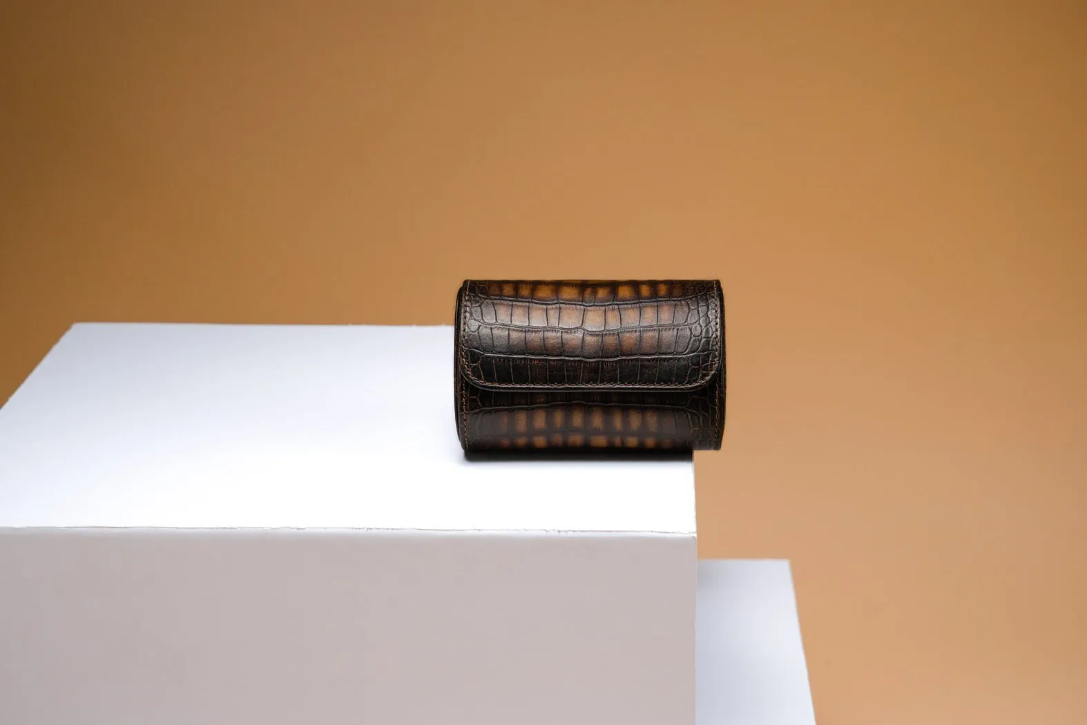 Galata - CP Patina Java Brown Watch Roll For 2 Watches