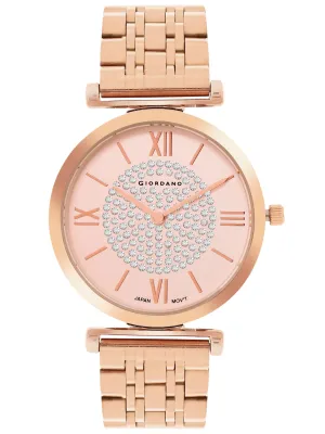 Giordano Analog Stylish Watch for Women Water Resistant Fashion Watch Round Shape with 2 Hand Mechanism Wrist Watch for Girls & Ladies to Compliment Your Look/Ideal Gift for Female - GZ-60063