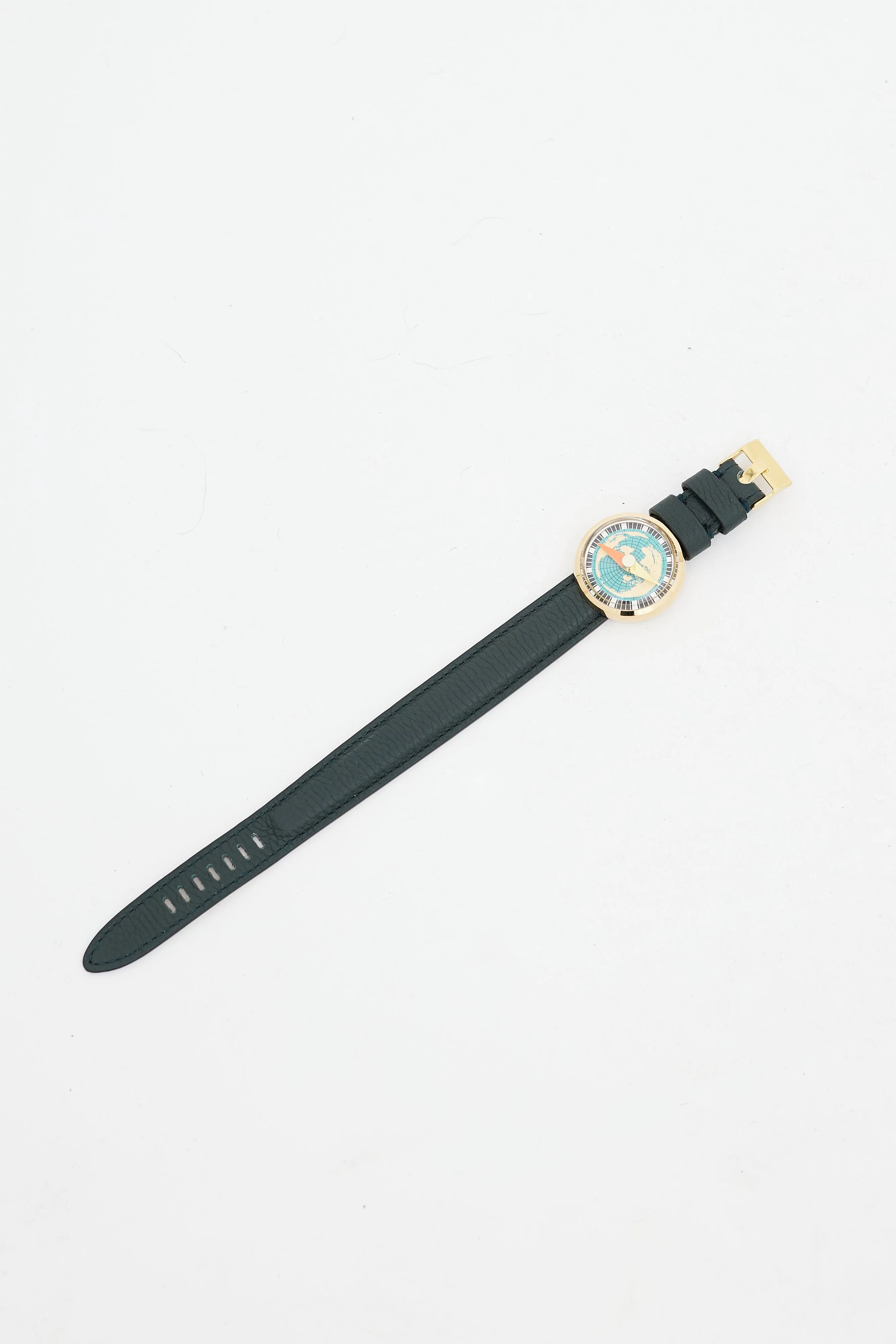 Gold & Green Compass Watch