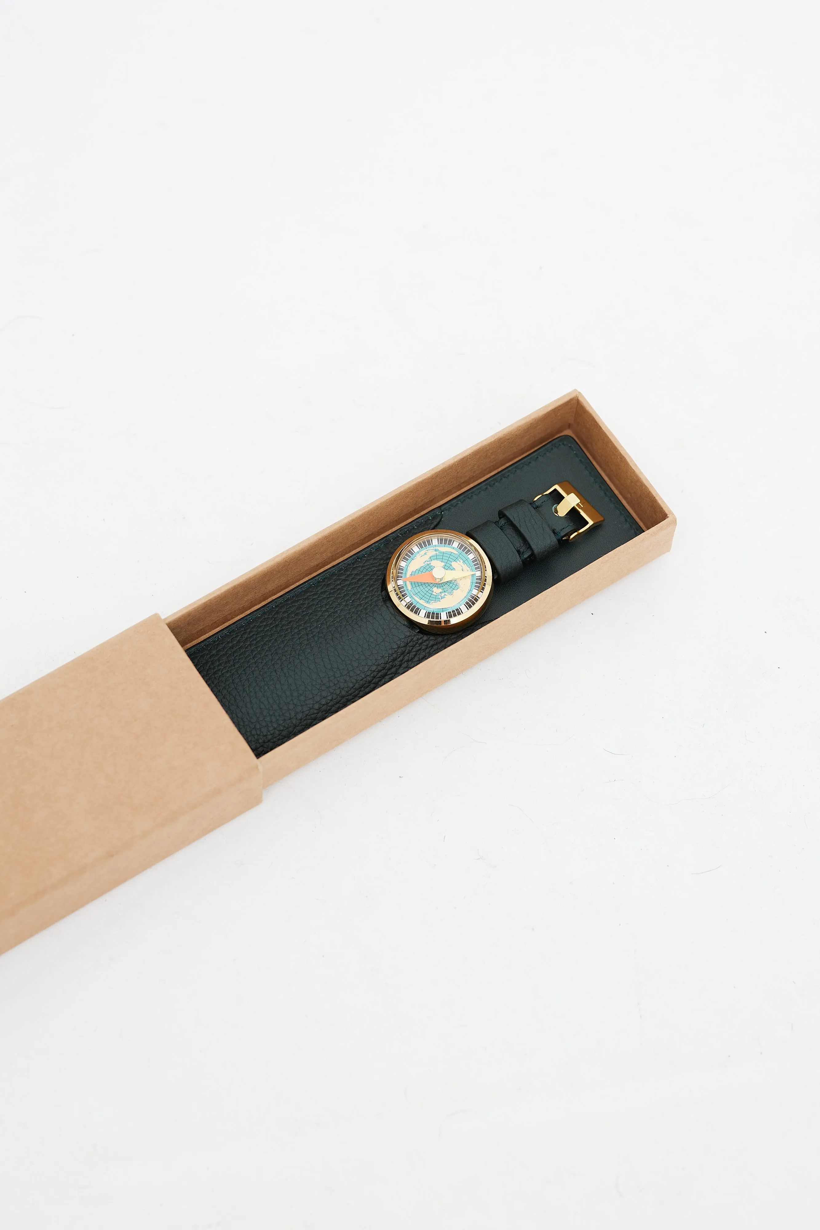 Gold & Green Compass Watch