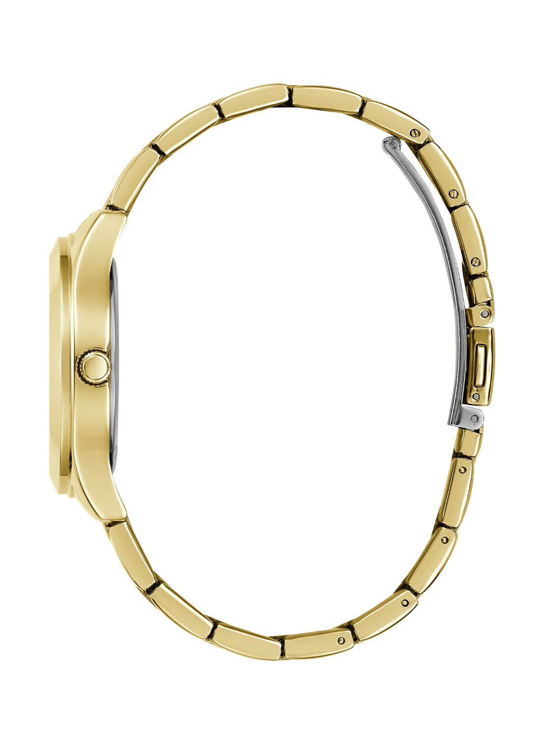 Gold Tri Plaque Black Link Watch
