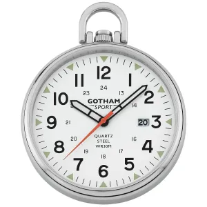 Gotham Men's Sport Series Stainless Steel Analog Quartz Date Pocket Watch # GWC14109S