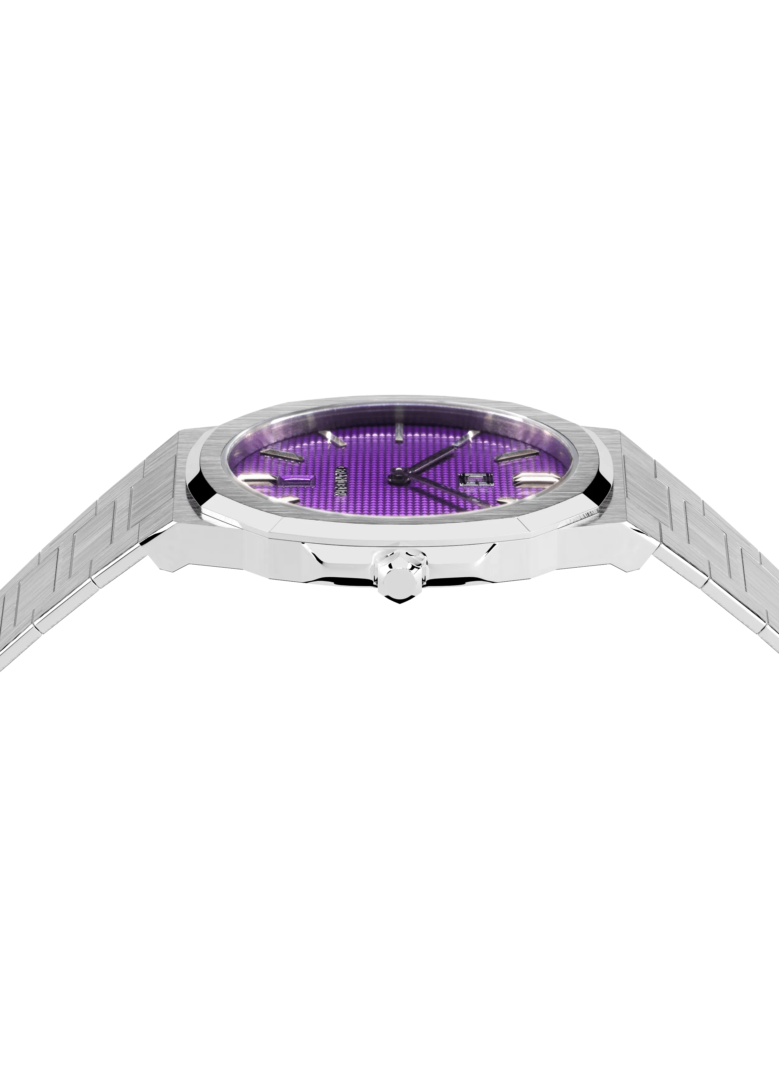 Grandeur Ultra Thin Stain Steel Purple 40 MM Quartz Men