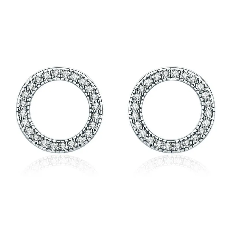 Heart-Shaped Stud Earrings With Gemstones