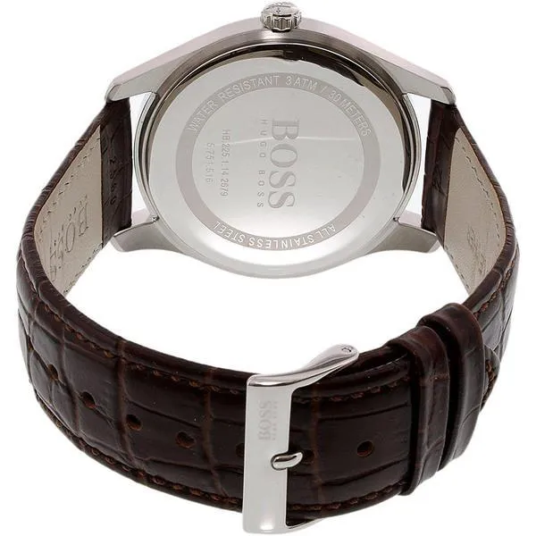 Hugo Boss Ambassador White Dial Leather Strap Men's Watch 1513021