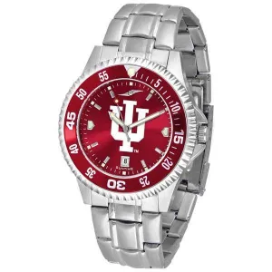 Indiana Hoosiers Mens Competitor AnoChrome Steel Band Watch w/ Colored Bezel