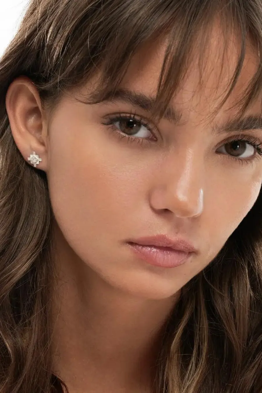 Inka Studs Sterling Silver - White Zircon