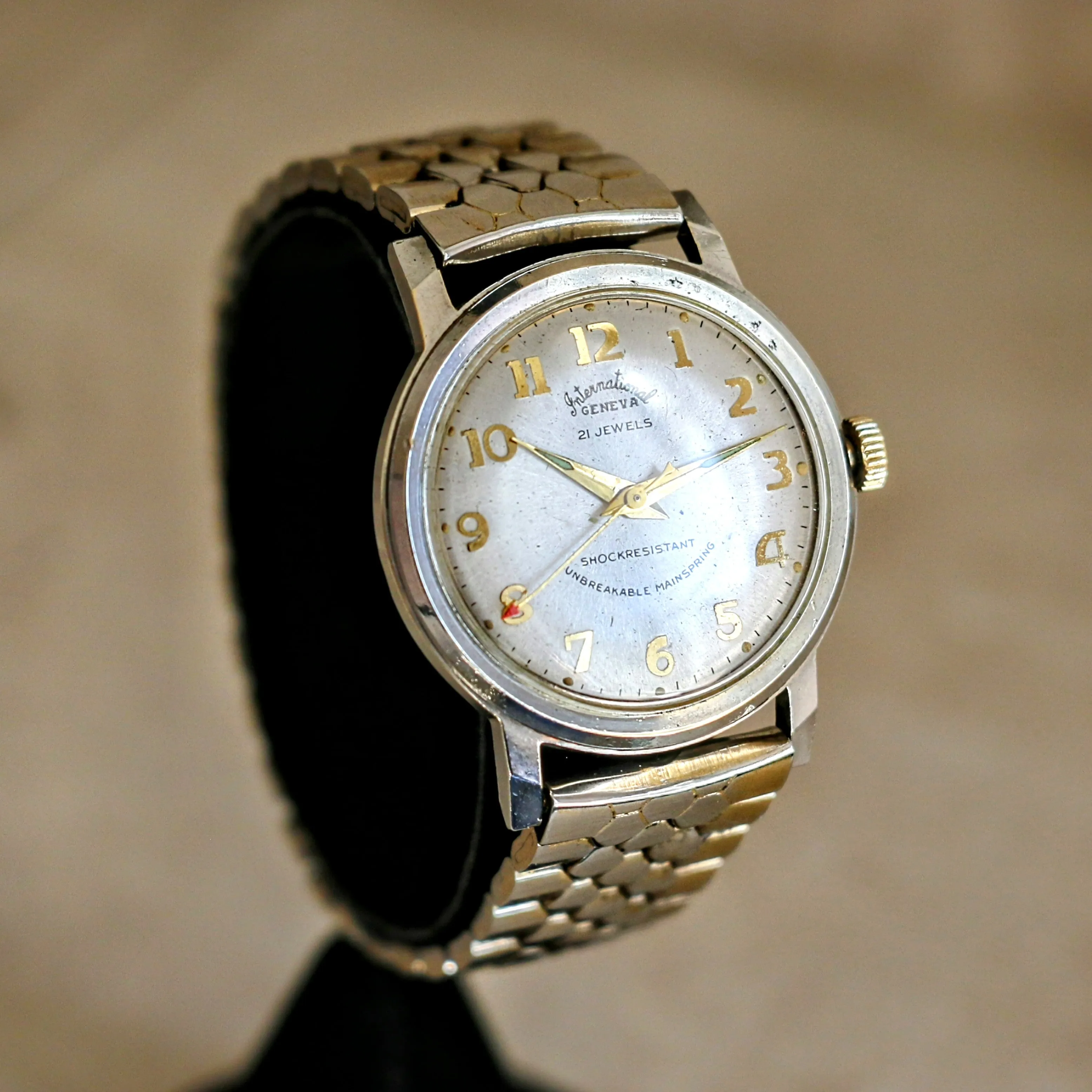 INTERNATIONAL GENEVA Wristwatch 21 Jewels Cal. Lorsa P72 1960s Watch