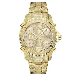 JBW Luxury Men's Jet Setter Watch - 2.34 Carats of Diamonds - Stainless Steel Band - Gold
