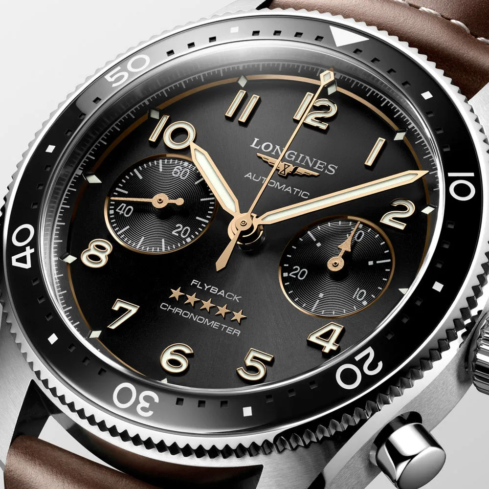 Longines Spirit Flyback 42mm Black Dial Automatic Chronograph Gents Watch L3.821.4.53.2