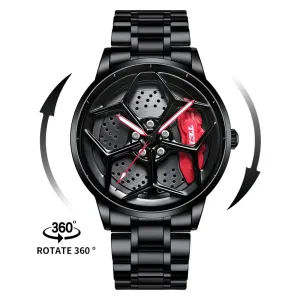 Male Stylish 3D Spinning Waterproof Watch Of Car Wheel Style / Quartz Accessories For Men