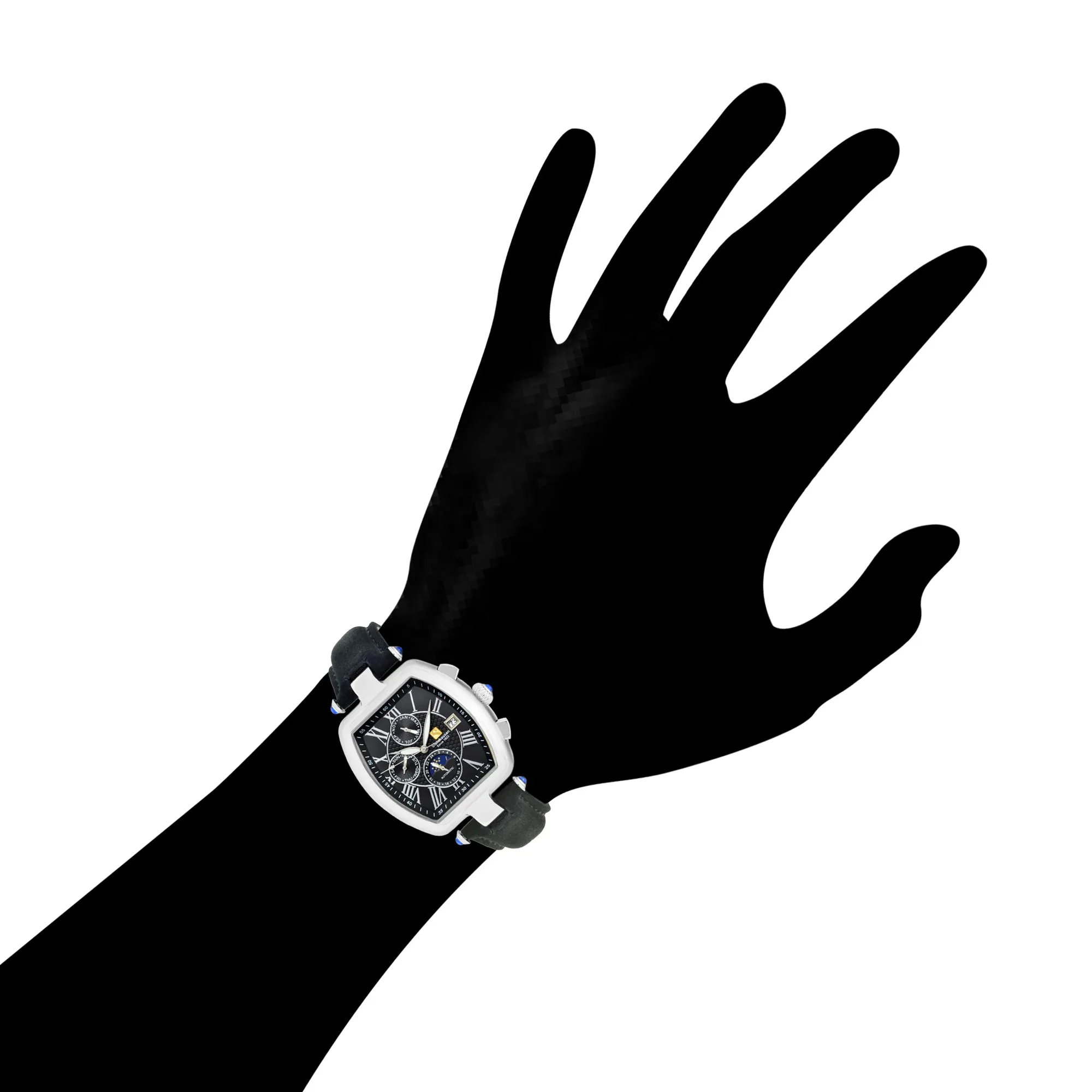Men's Tonneau Marquise Analog Black/Silver Display Automatic Watch