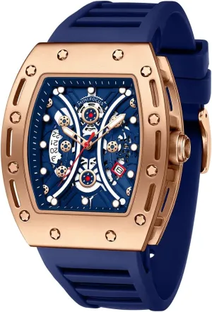 MF MINI FOCUS Watch for Men Wristwatch Fashion Hollow Big Dial Luminous Waterproof Sport Analog Quartz Business Mens Watches Blue Silicon Strap Dress Watch