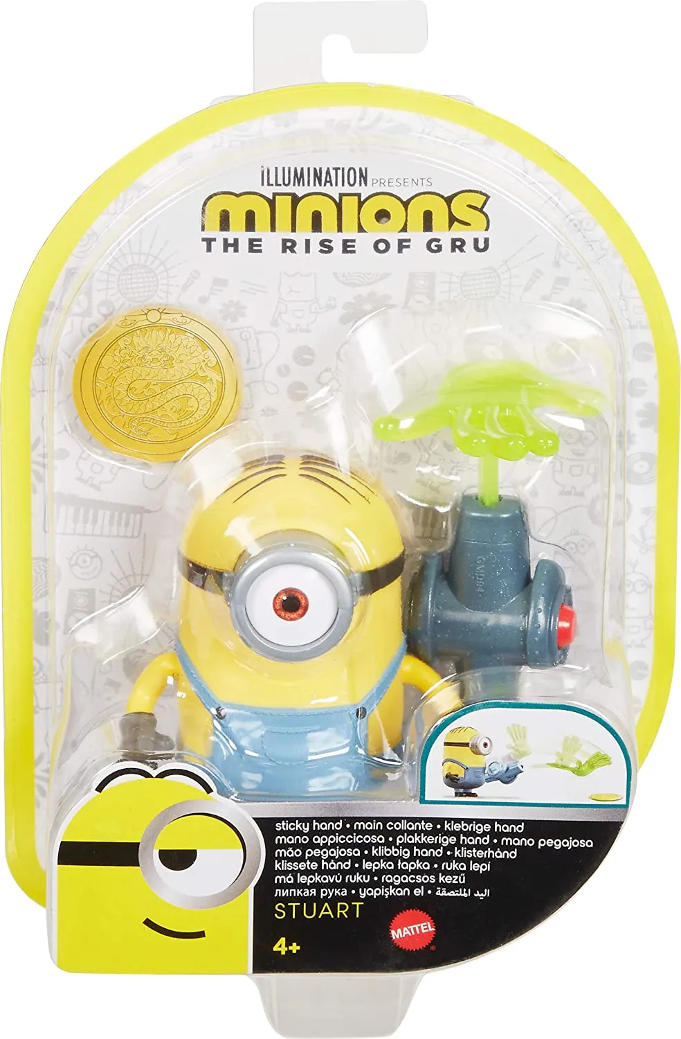 Minions The Rise of Gru Stuart Button Activated Action Figure with Sticky Hand Accessory