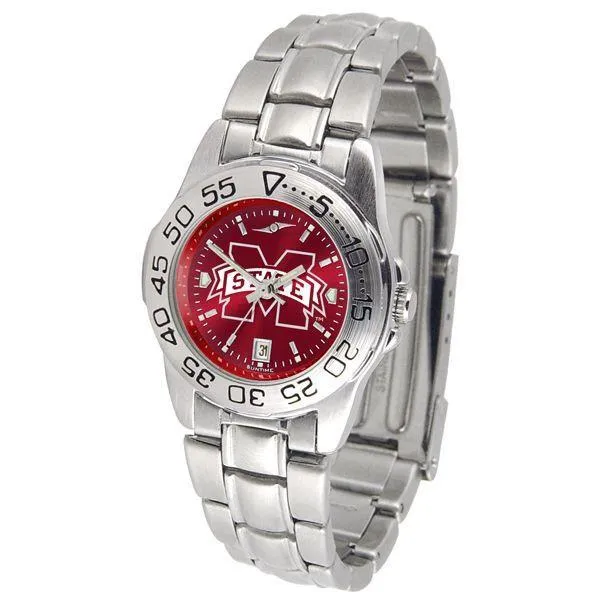 Mississippi State Bulldogs Ladies AnoChrome  Steel Band Sports Watch