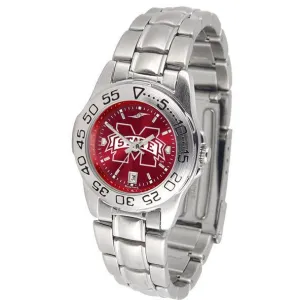 Mississippi State Bulldogs Ladies AnoChrome  Steel Band Sports Watch