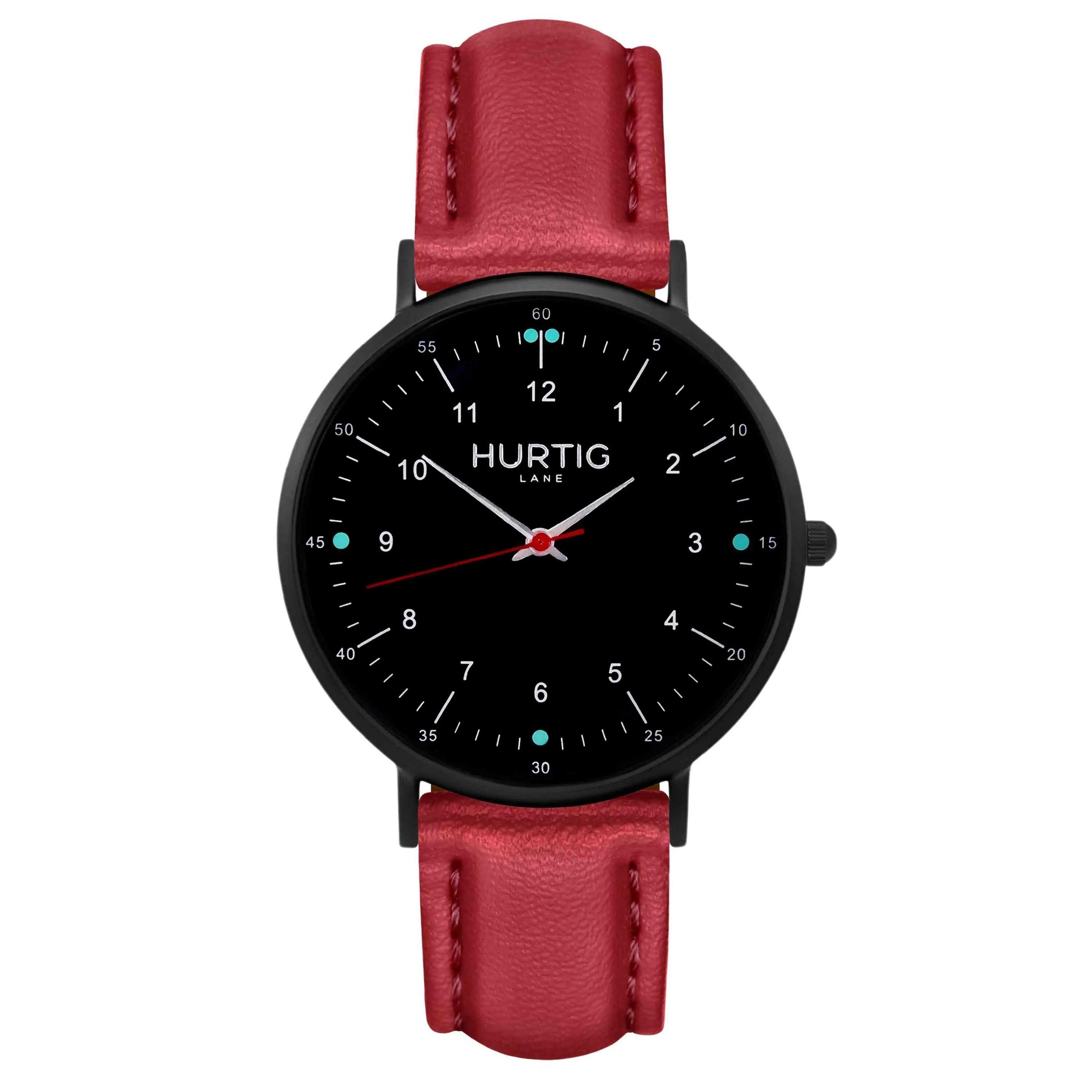Moderna Vegan Leather Watch All Black & Tan
