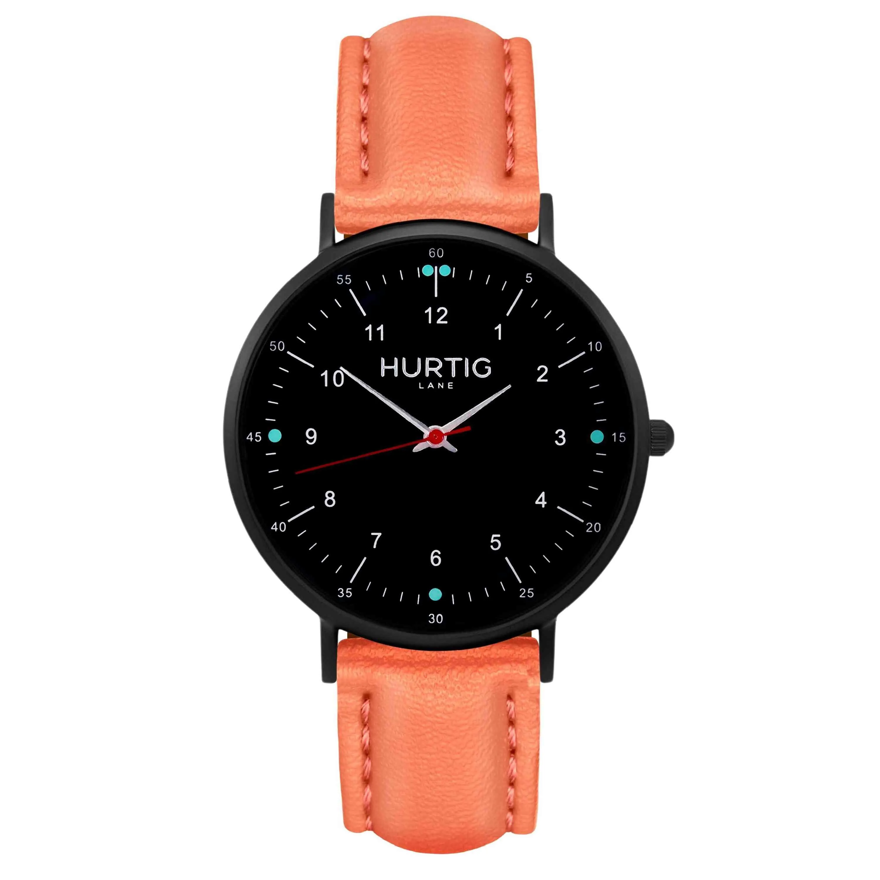 Moderna Vegan Leather Watch All Black & Tan