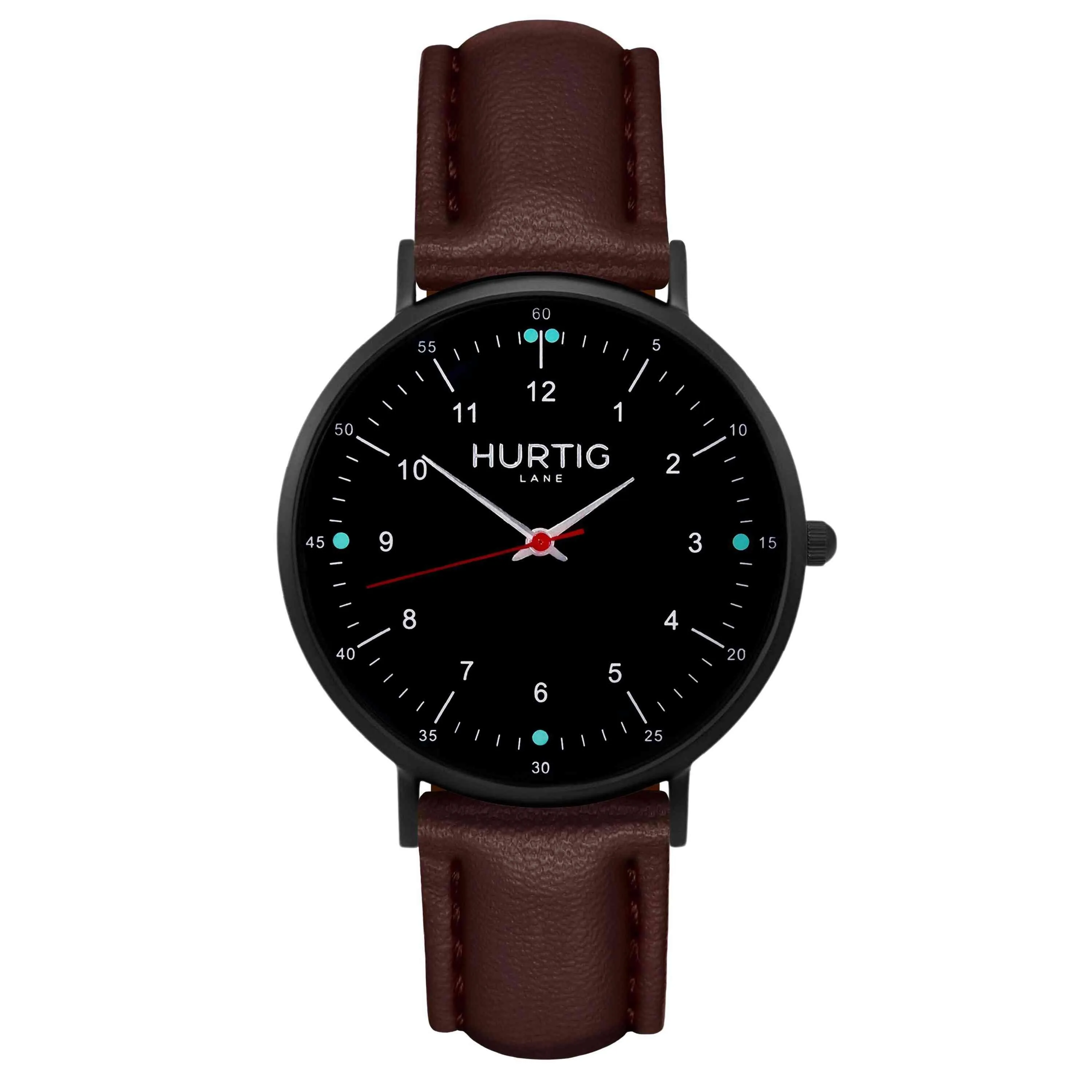 Moderna Vegan Leather Watch All Black & Tan