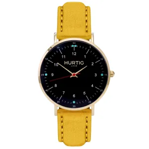 Moderna Vegan Suede Gold, Black & Mustard Yellow