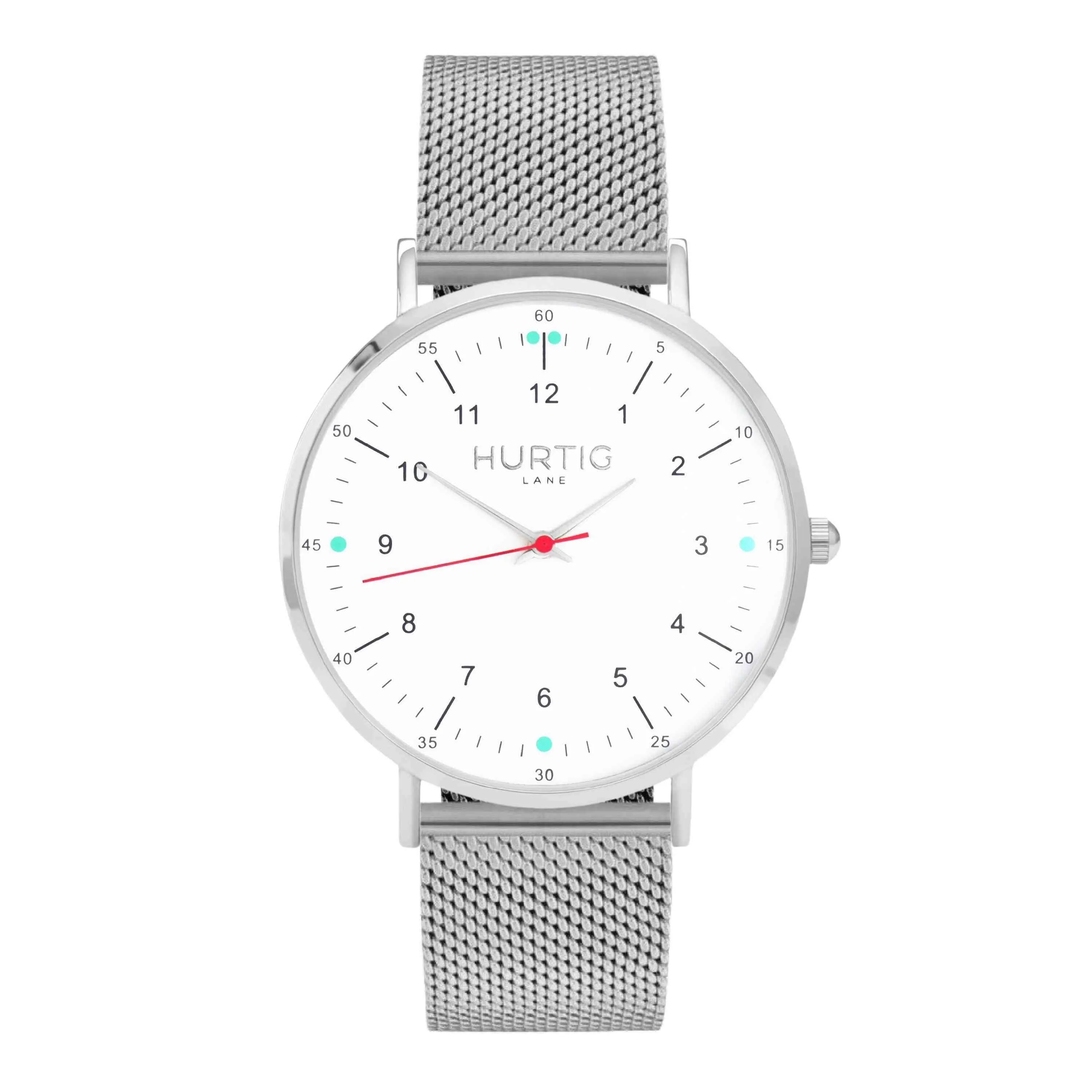 Moderno Stainless Steel Watch Silver, White & Gold