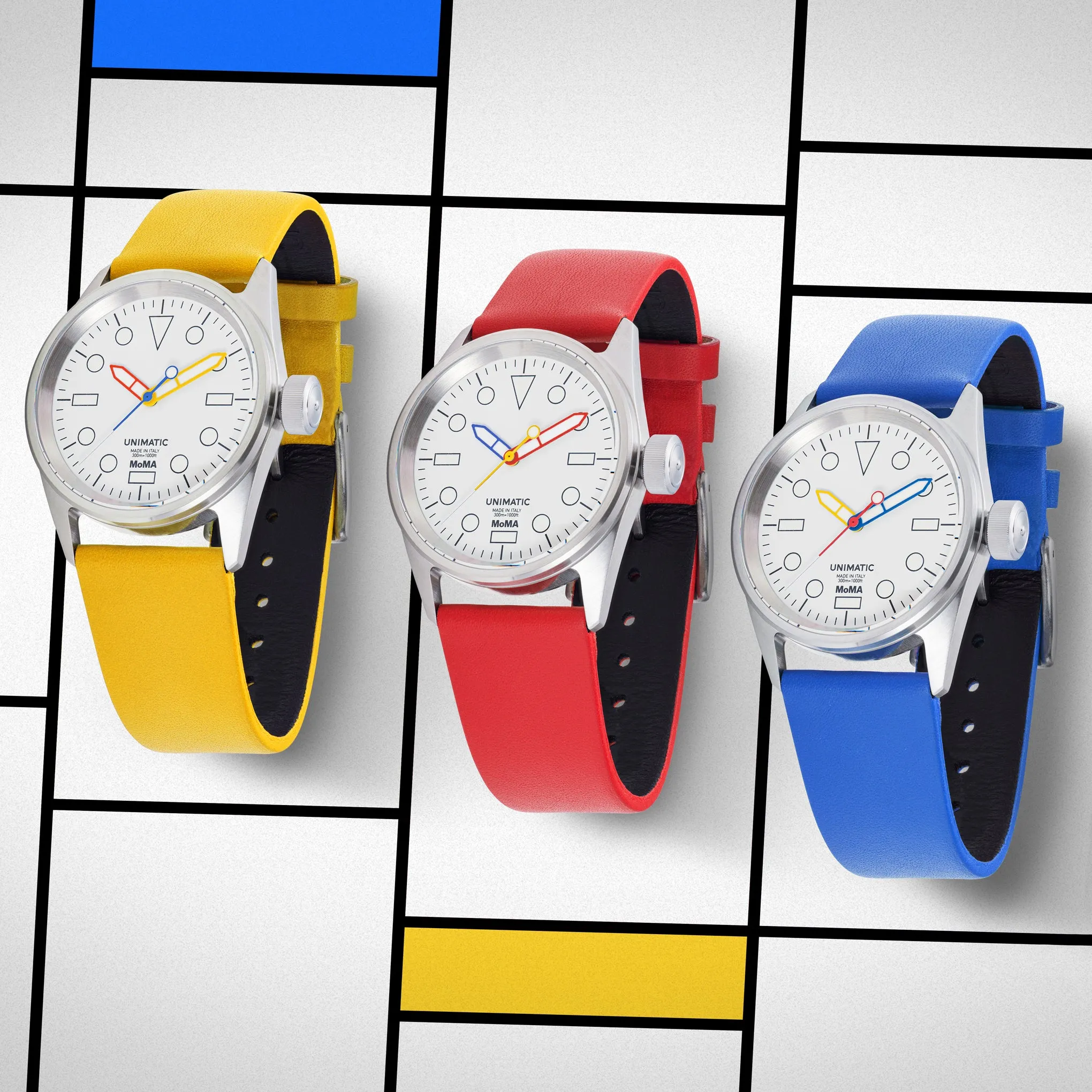 MoMA Unimatic De Stijl Modello Cinque Watch - Red