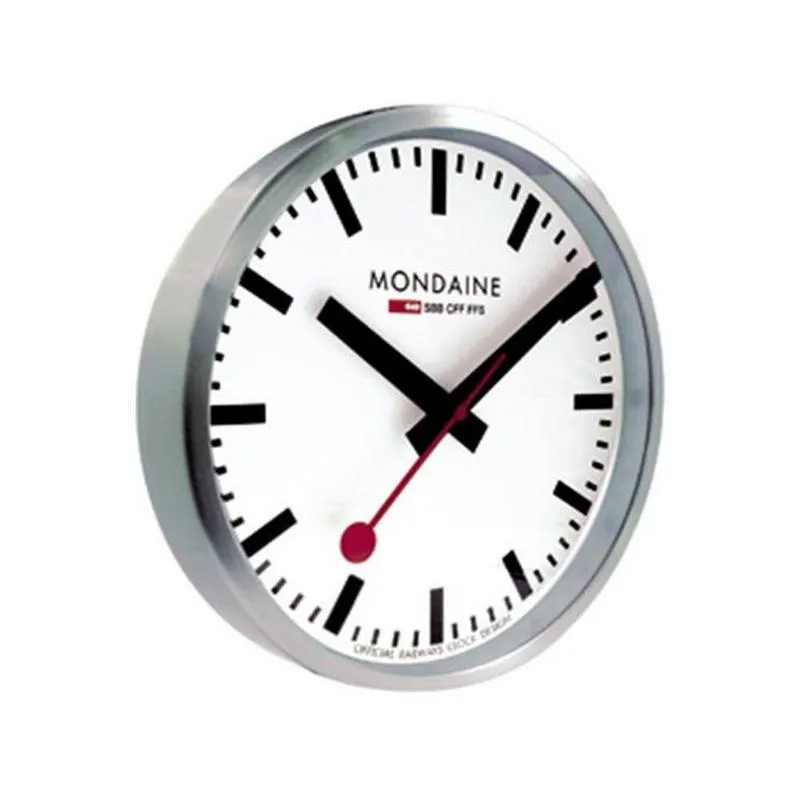 MONDAINE OFFICIAL SWISS RAILWAYS WALL CLOCK 40mm // Silver