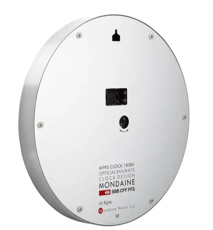 MONDAINE OFFICIAL SWISS RAILWAYS WALL CLOCK 40mm // Silver
