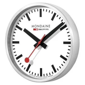MONDAINE OFFICIAL SWISS RAILWAYS WALL CLOCK 40mm // Silver