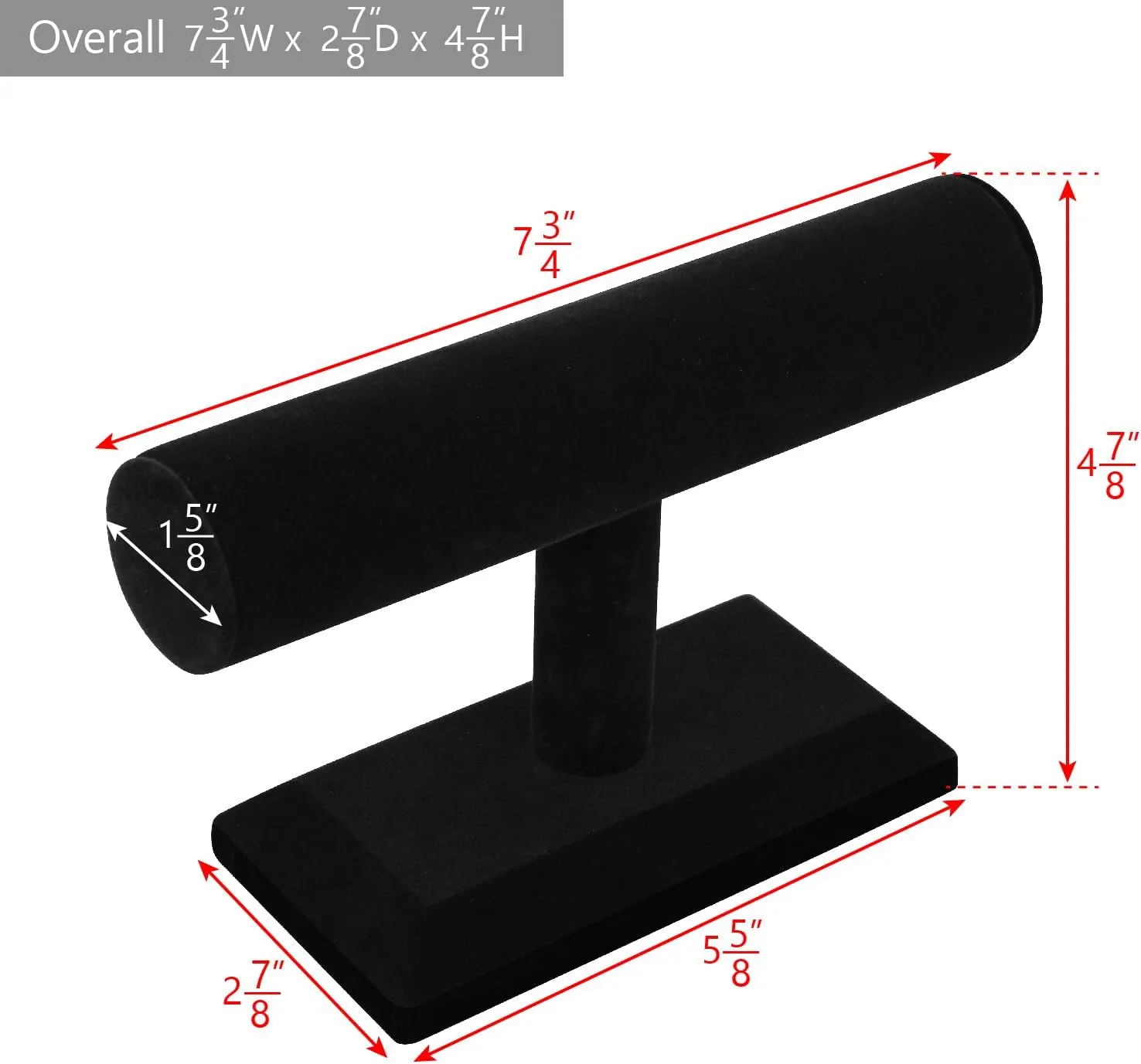 MOOCA 2 Pcs Black Velvet Hovering Bracelet Jewelry Display for Home Organization Bracelet Holder Stand Jewelry Organizer Watch Stand Display, Black Color