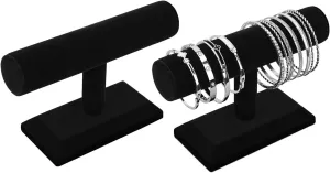 MOOCA 2 Pcs Black Velvet Hovering Bracelet Jewelry Display for Home Organization Bracelet Holder Stand Jewelry Organizer Watch Stand Display, Black Color
