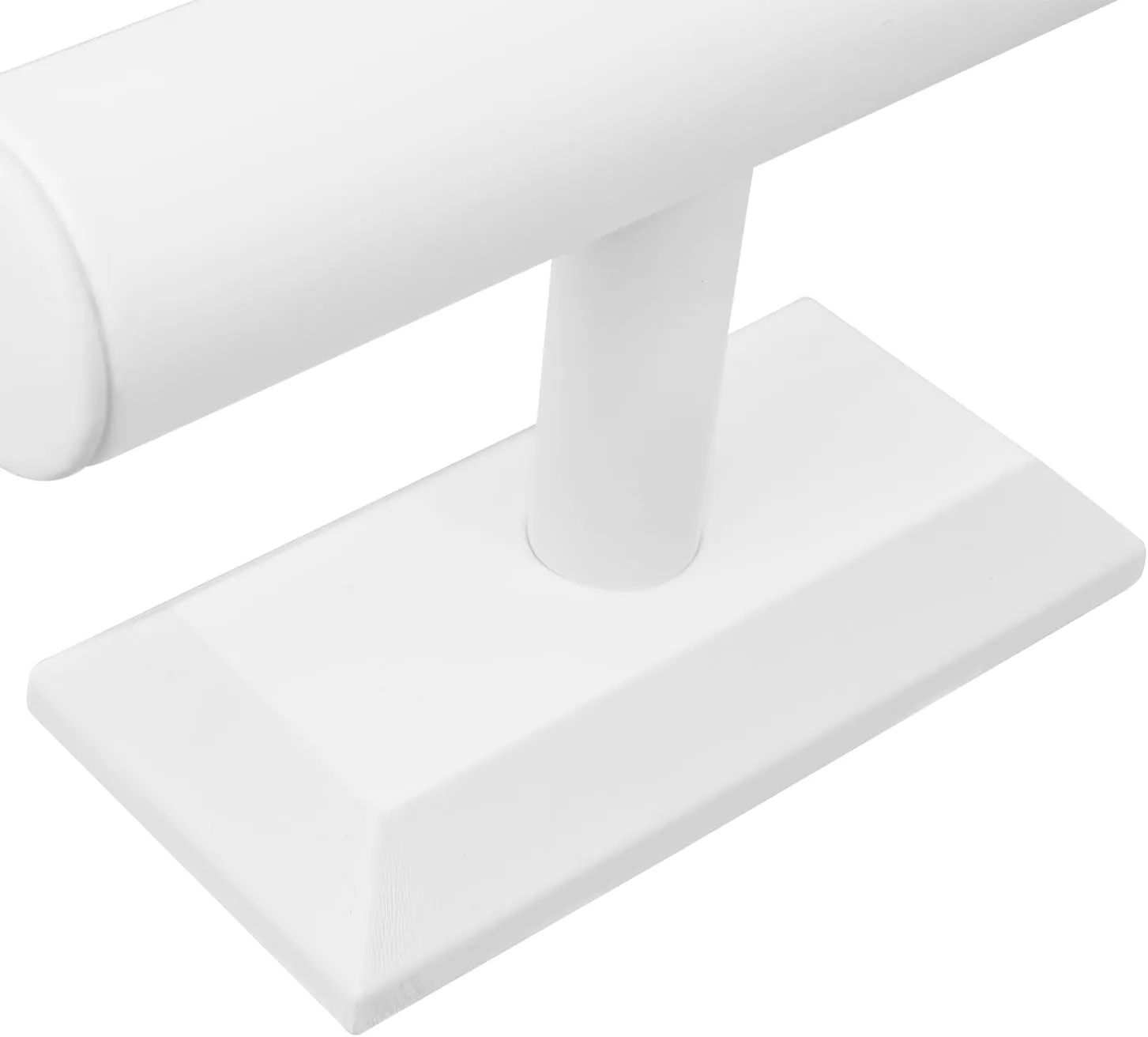 MOOCA T-Bar Deluxe Wooden Bracelet Holder Display, Watch Hoder, Bracelet Display Stand, Jewelry Stand Organizer, White Leatherette