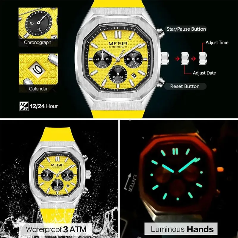 Multi-functional Luminous Octagon Dial Quartz Sport Watch（Great Sale⛄BUY 2 Get 10% OFF）