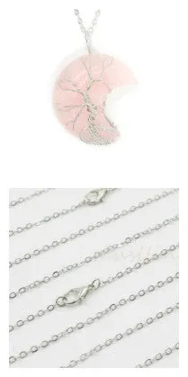 Natural Crystal Moon Pendant