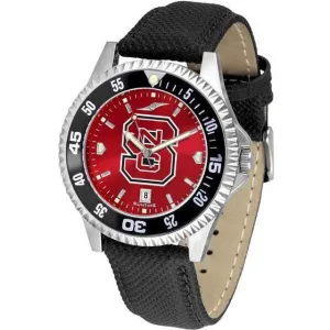 North Carolina State Wolfpack Mens Competitor Ano Poly/Leather Band Watch w/ Colored Bezel