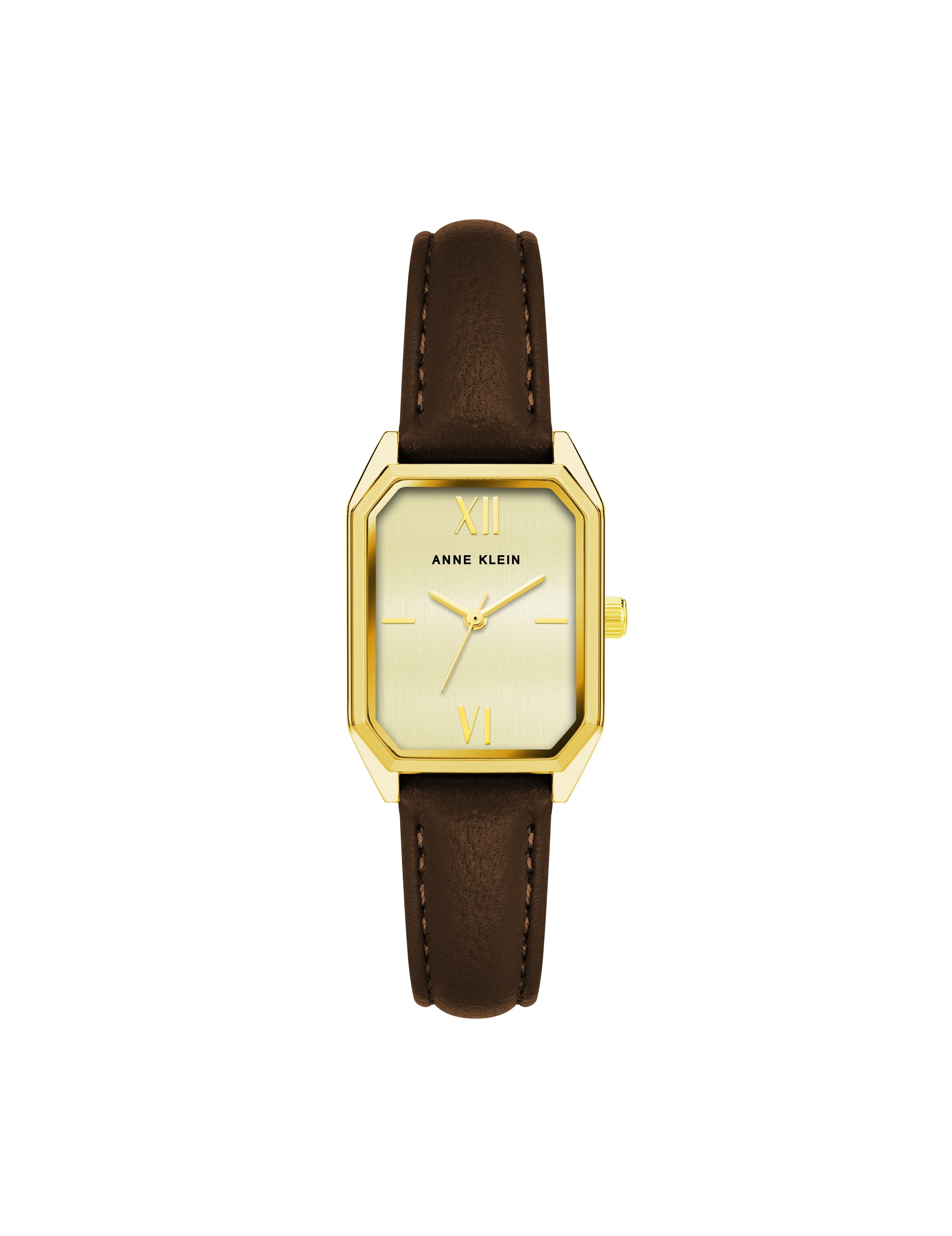Octagonal Shaped Leather Strap Watch