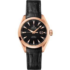 Omega Seamaster Aqua Terra 150M 34 mm, red gold on leather strap