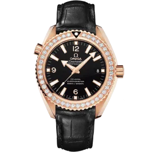 Omega Seamaster Planet Ocean 600M 42 mm, red gold on leather strap