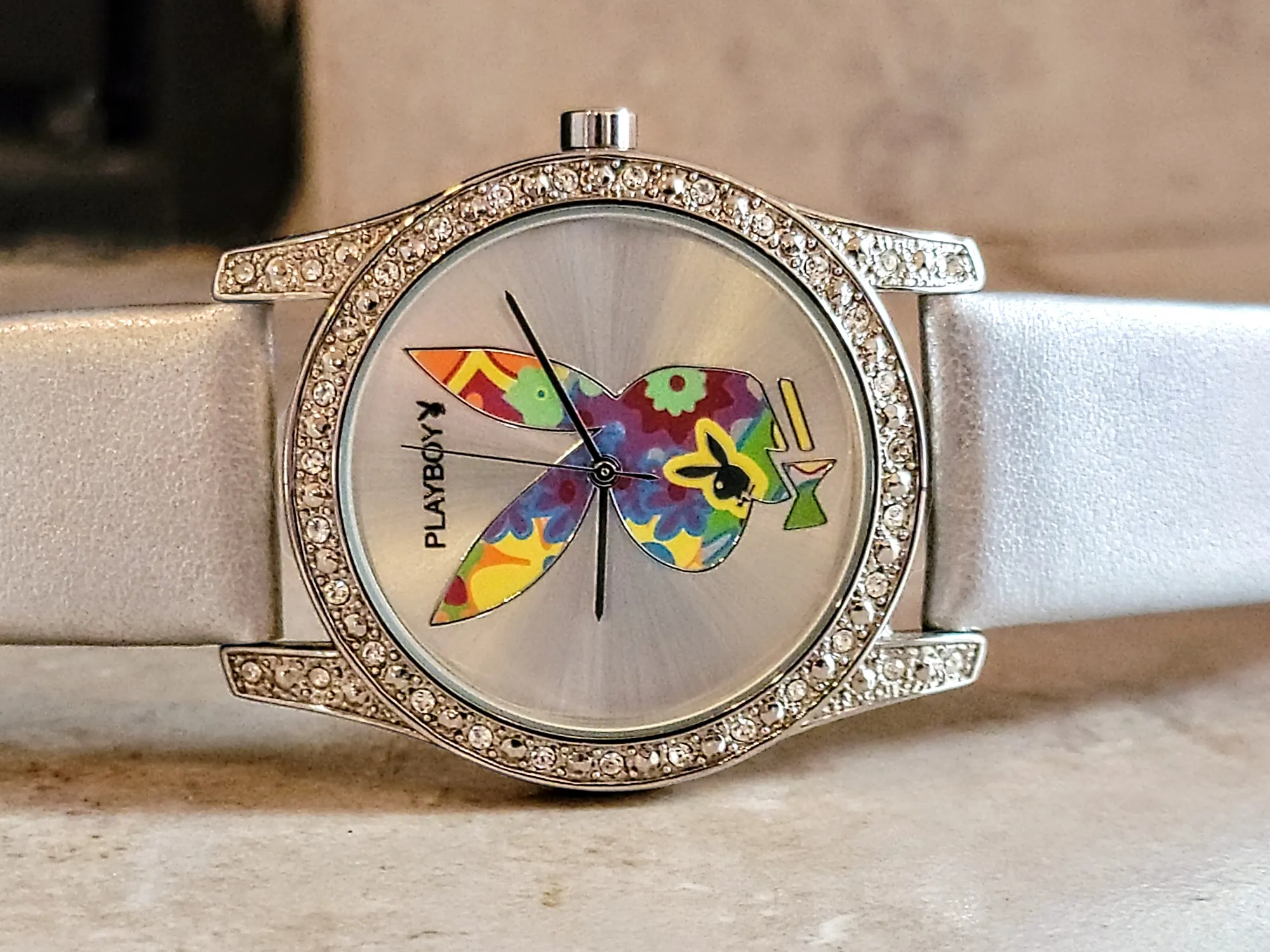 PLAYBOY Quartz Watch Diamond Bezel Wristwatch