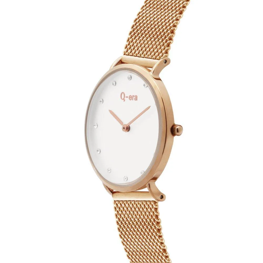 Q-era Rose Gold Mesh Women's Watch - QV2802-34
