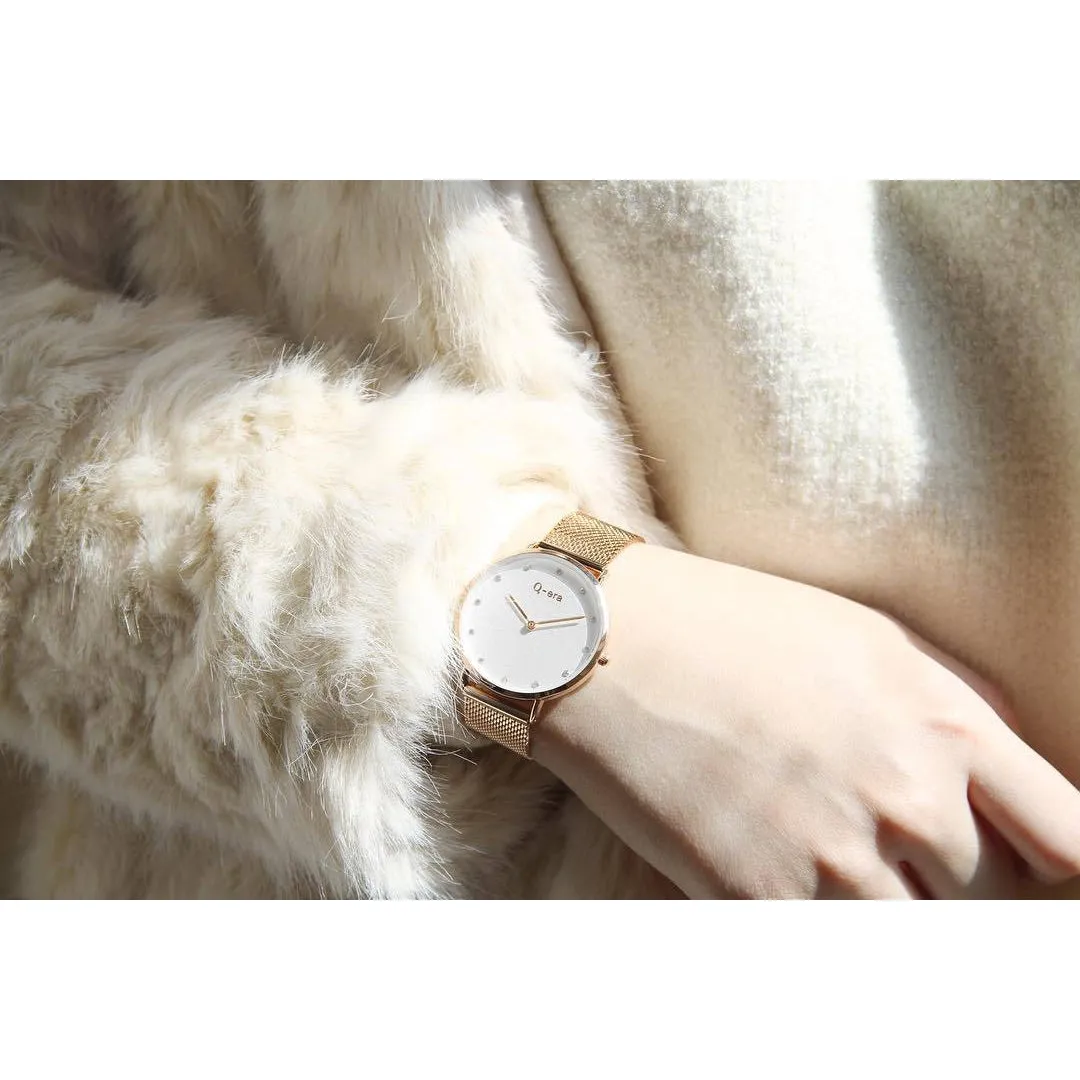 Q-era Rose Gold Mesh Women's Watch - QV2802-34