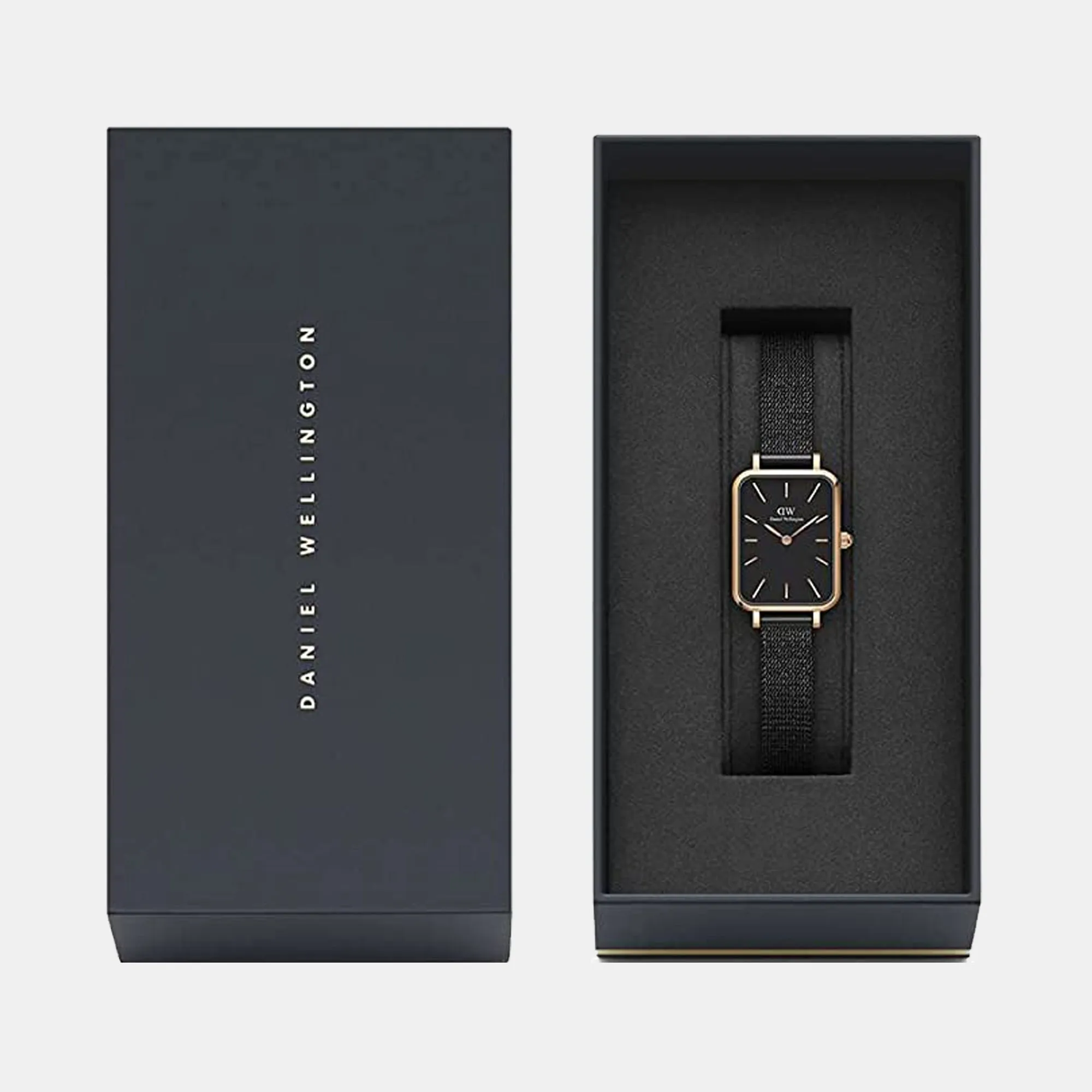 Quadro Women's Black Analog Stainless Steel Watch DW00100433