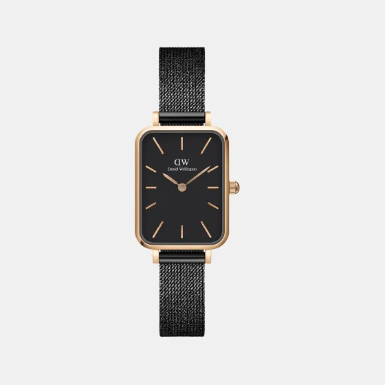 Quadro Women's Black Analog Stainless Steel Watch DW00100433