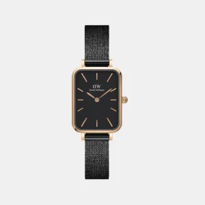 Quadro Women's Black Analog Stainless Steel Watch DW00100433